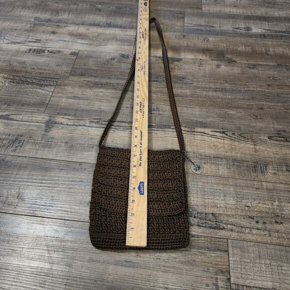 The Sak brown crocheted small cross body bag purse D - Picture 8 of 9
